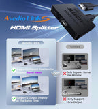 avedio links 4K@60Hz HDMI Splitter 1 in 2 out, Mirror Same Screen Only