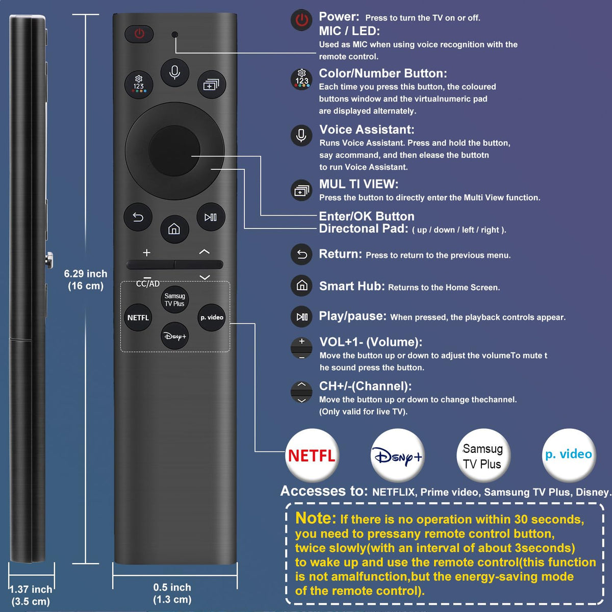 for-LG-Magic-Remote, Gvirtue Solar Voice Remote Control for-LG-Smart TV