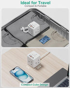 South Africa Plug Adapter, PD20W 3 Way Cube Extension Lead, Type M,1.5M