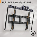 IWORKBOARD 55 65 75 85 inch Tilting TV Wall Mount for 32-90 '' TVs, Low Profile TV Mount Bracket, Safe Lock & Quick Release,Max VESA 600x400mm, 24 inch Studs,132 lbs, Fit Most 55+ 75+ 85+ 86 TVs