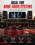 Xtremeauto 10m Speaker Cable 2 x 1.0mm² – 2 Core Red & Black Audio Cable with 89 Strands Per Core for Home Hi-Fi, Speakers, Amplifiers & Car Audio Systems