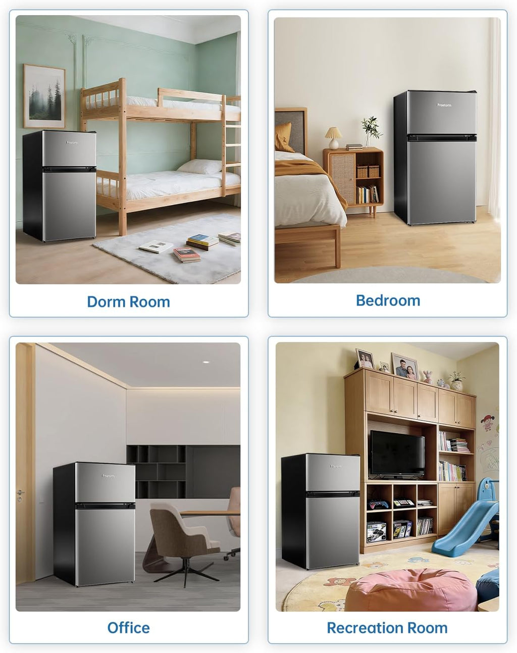 3.2 Cu Ft Mini Fridge with Freezer, Single Door Upright Freezer