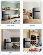 3.2 Cu Ft Mini Fridge with Freezer, Single Door Upright Freezer