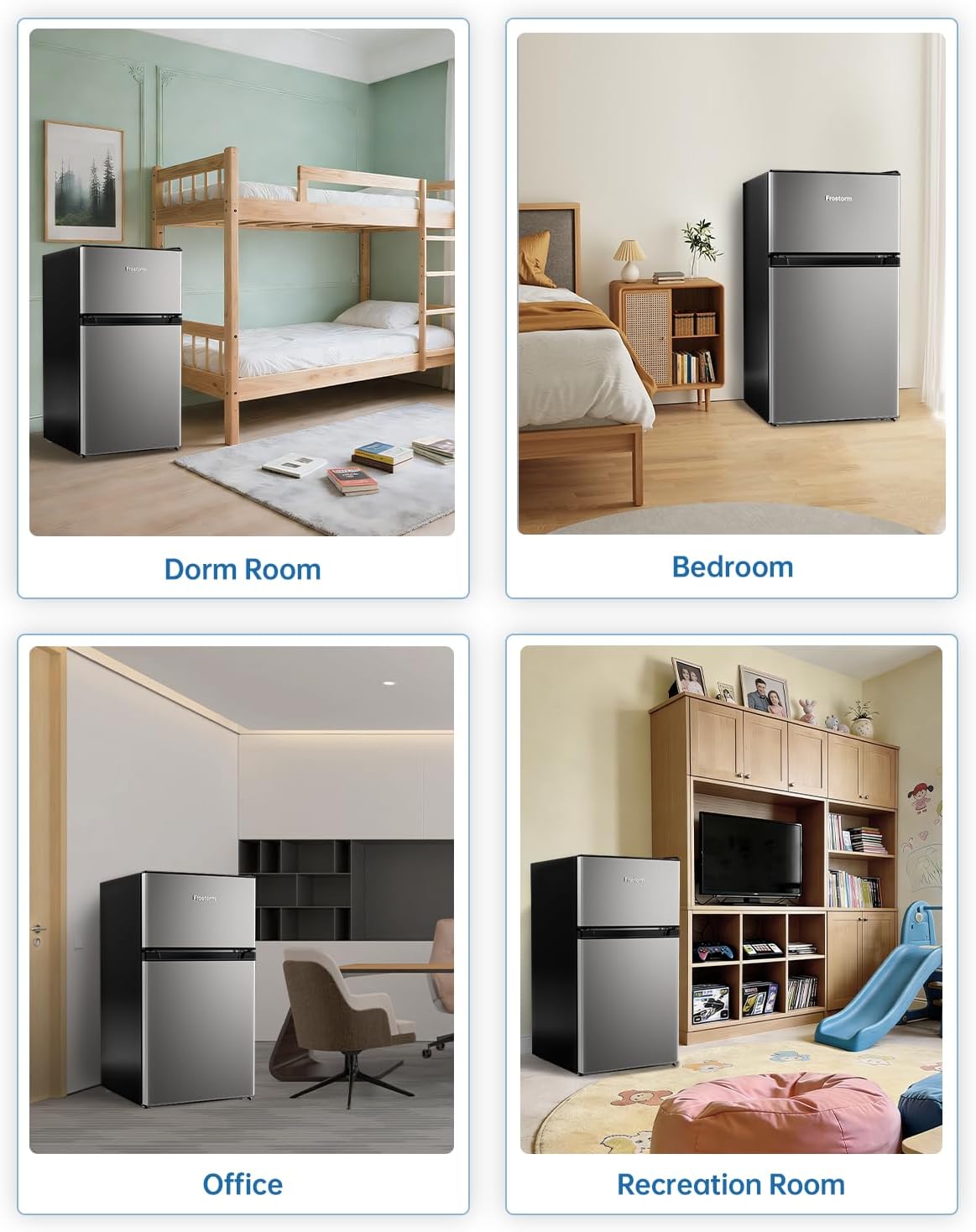 3.2 Cu Ft Mini Fridge with Freezer, Single Door Upright Freezer
