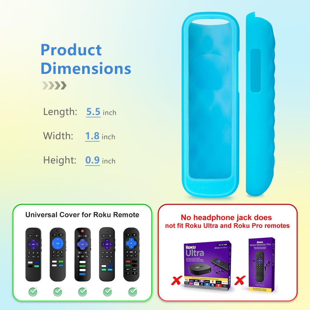 for Roku-Remote-Cover,Glow in The Dark Silicone Protective Case