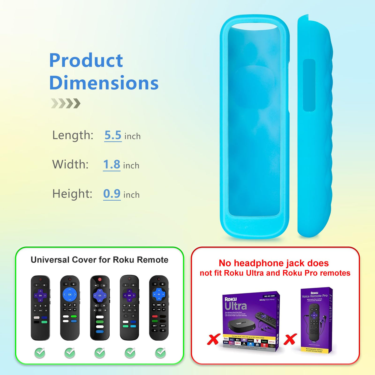 for Roku-Remote-Cover,Glow in The Dark Silicone Protective Case