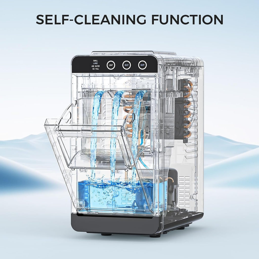 COWSAR Nugget Countertop Ice Maker, Automatic Ice Dispenser, 33 lbs/Day Chewable Pellet Ice Machine with Self-Cleaning & Measured Dispensing, Portable Ice Maker for Home, Kitchen, Office