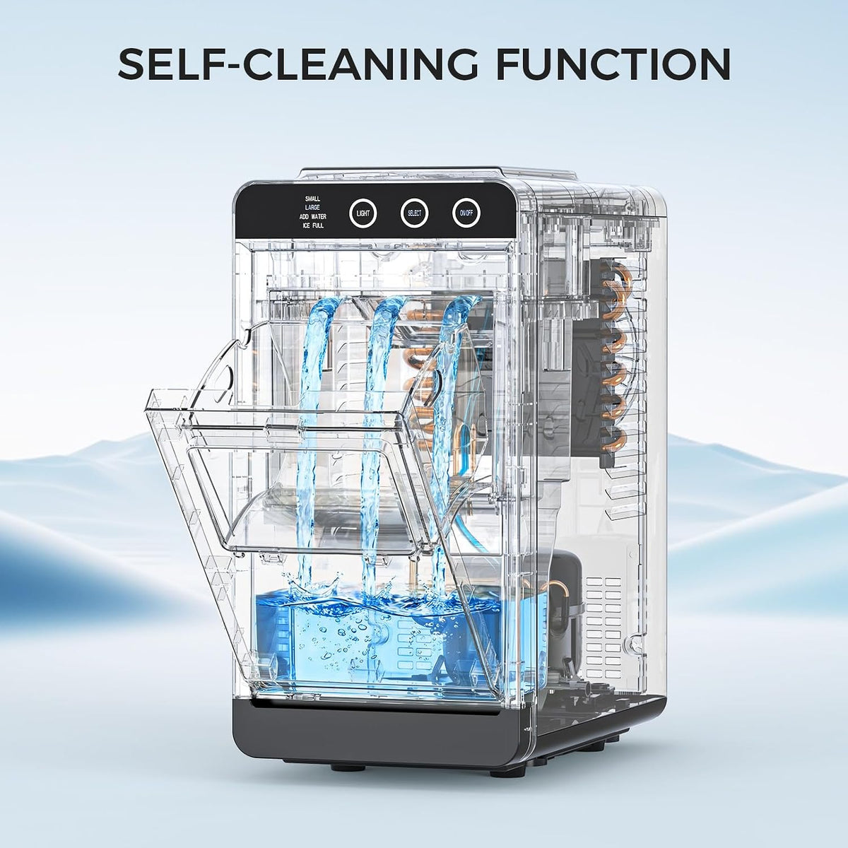 COWSAR Nugget Countertop Ice Maker, Automatic Ice Dispenser, 33 lbs/Day Chewable Pellet Ice Machine with Self-Cleaning & Measured Dispensing, Portable Ice Maker for Home, Kitchen, Office