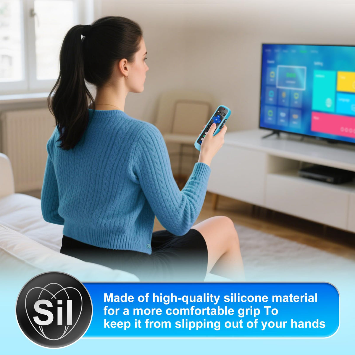 for Roku-Remote-Cover,Glow in The Dark Silicone Protective Case