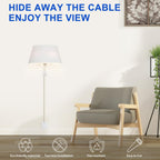 ZhiYo 43" Cord Covers for Wires on Wall, Beige Cord Hider, 0.7" W x 0.4" H
