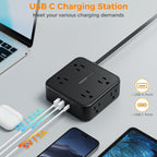 TESSAN Surge Protector Power Strip with 900J Surge Protection, 5 Ft, Grey