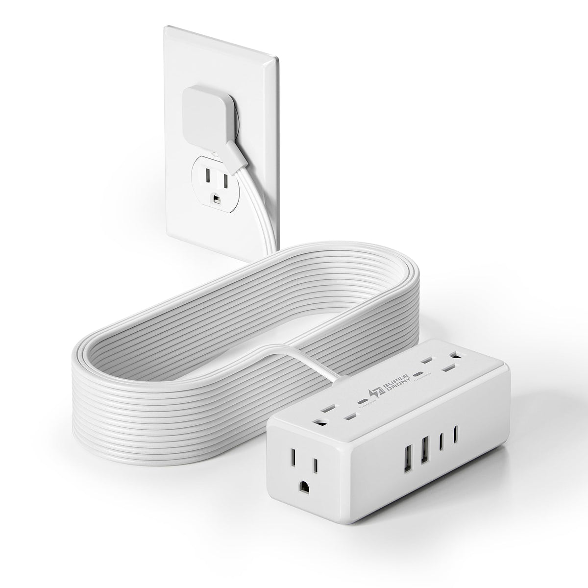 3Ft Short Extension Cord with Multiple Outlets, Surge Protector Power Strip