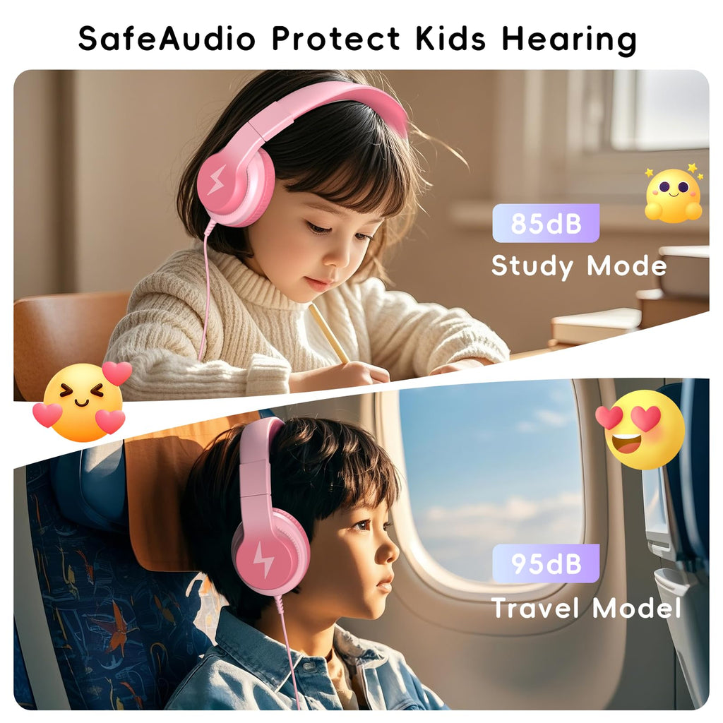 Candy Bila Wired Kids Headphones for School, Over-Ear for Boys Girls