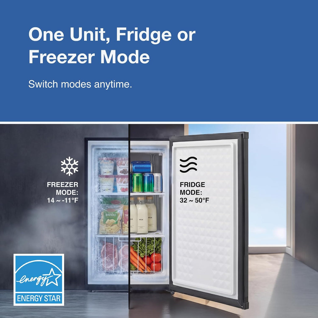 Whynter Upright Mini Freezer, 3.1 Cu Ft, Silver, CUF-301SS