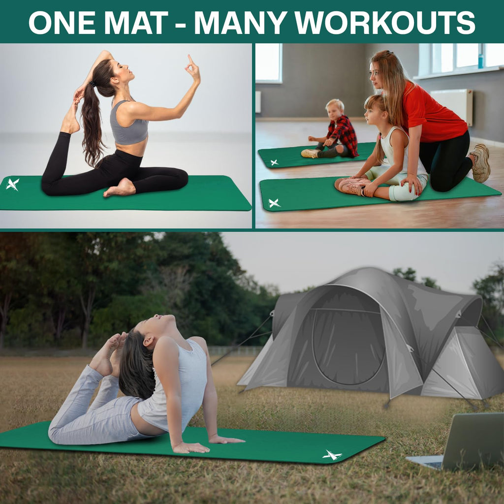 XN8 Sports Yoga Mat 10mm & 15mm Thick NBR Exercise Mat with Carry Strap