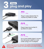 avedio links 4K@60Hz HDMI Splitter 1 in 2 out, Mirror Same Screen Only