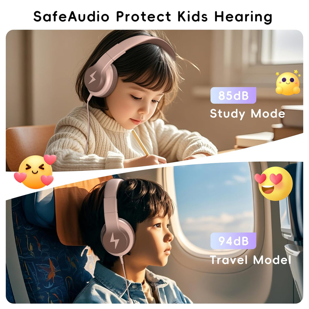 Candy Bila Wired Kids Headphones for School, Over-Ear for Boys Girls