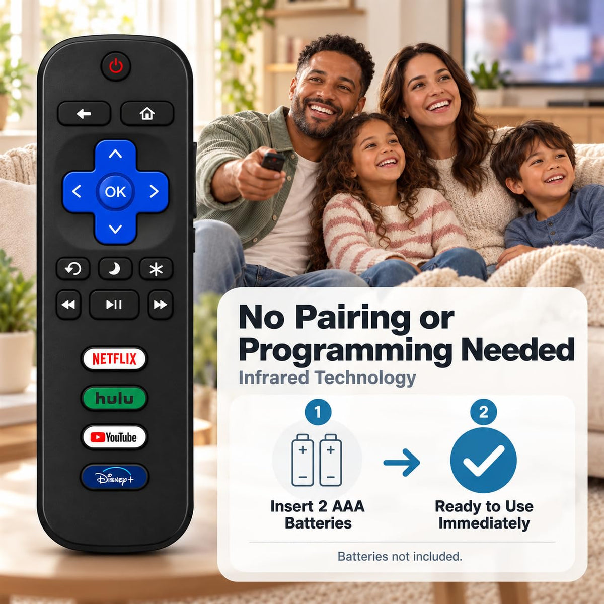 Replacement for Samsung TV Remote, for All 2019-2026 Samsung Remote Control for Smart TV with Voice Control. 2-Year Full Warranty.