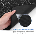 Rcege Large Gaming Mouse Pad Extended Desk Mat with Non Slip Stitched Edge