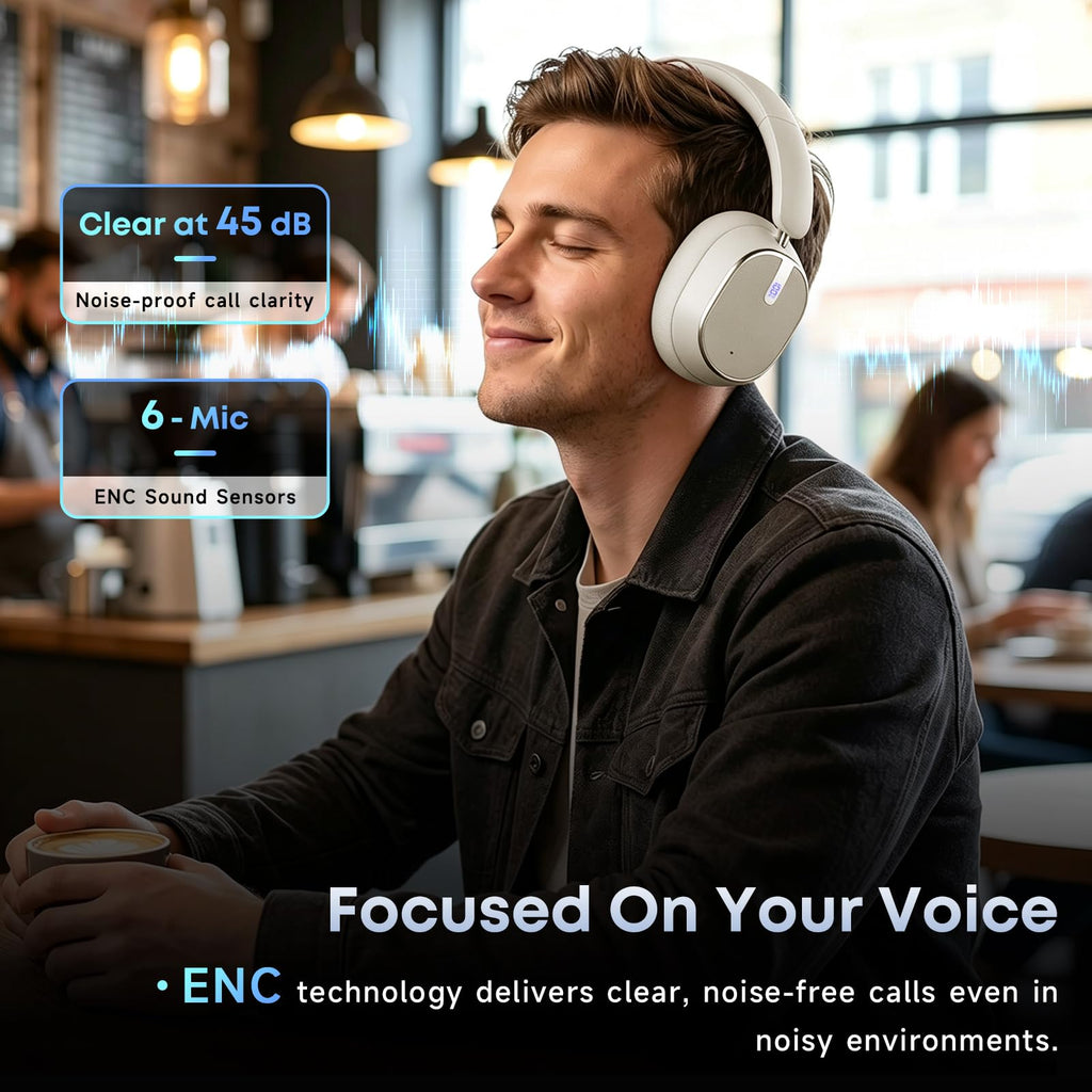 Hybrid Active Noise Cancelling Bluetooth Headphones Wireless Headphones