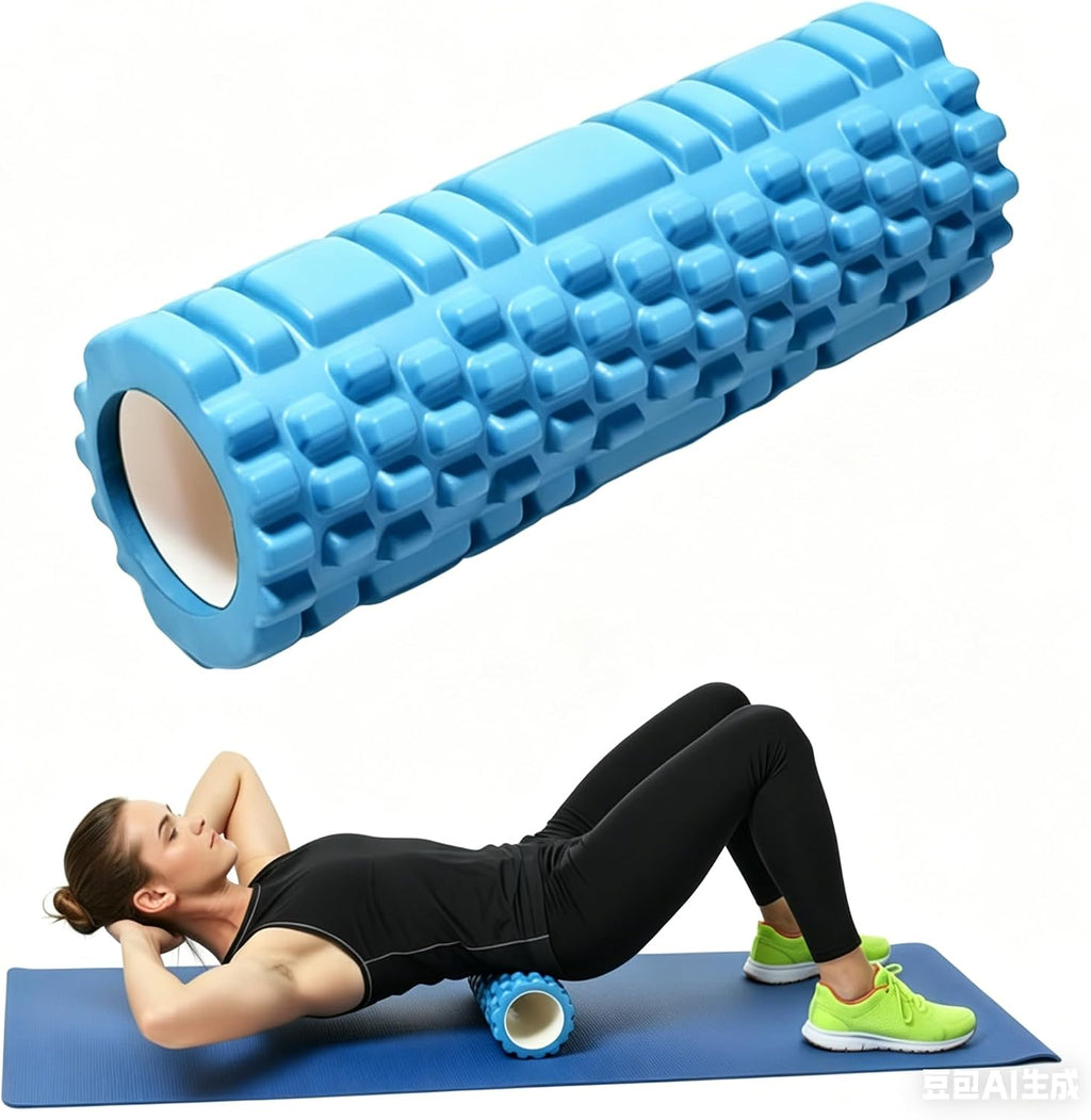 Senken Foam Roller for Pilates & Deep Tissue – EVA 3D Textured Muscle Massage Roller, Trigger Point Pain Relief, Firm Exercise Roller for Back & Legs (30x10cm)