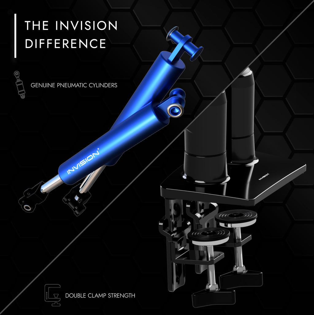 Invision Monitor Arm Desk Mount for 19-32 Inch Screens - VESA 75/100mm Desk Clamp Stand - Tool Free Height Adjustment with Tilt Swivel Rotate - Increased Load Capacity from 2-9kg MX200 Single Arm