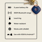 Life360 Tile - Bluetooth Tracker, Keys Finder and Item Locator for Keys, Bags and More. Phone Finder. Both iOS and Android Compatible. 1-Pack (Black)