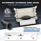 [3 Pack] Flemoon Outdoor Extension Cord Safety Cover with Waterproof Seal