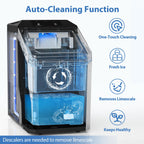 Aeitto Nugget Ice Maker Countertop, 55lbs/Day, Rapid Ice Release in 5 Mins, Large Capacity Chewable Ice Maker, Self-Cleaning with Stainless Steel Housing Ice Machine for Home Office and Party, Black
