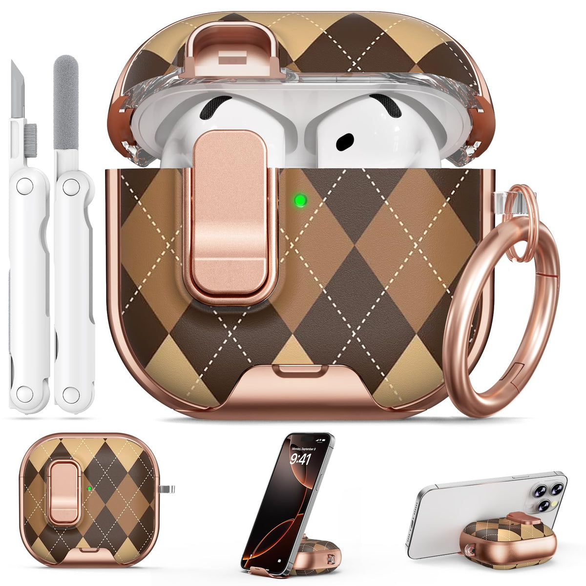 for AirPods Pro 2nd/1st Case (2023-2019)-Purple Bell Flower