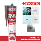 EVO-STIK Multipurpose Silicone Sealant White - Waterproof & Mould Resistant