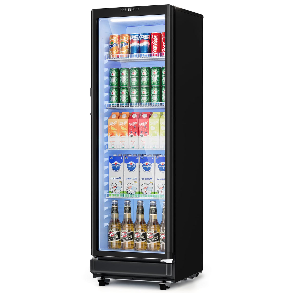 6 Cu.Ft Commercial Beverage Fridge with Glass Door