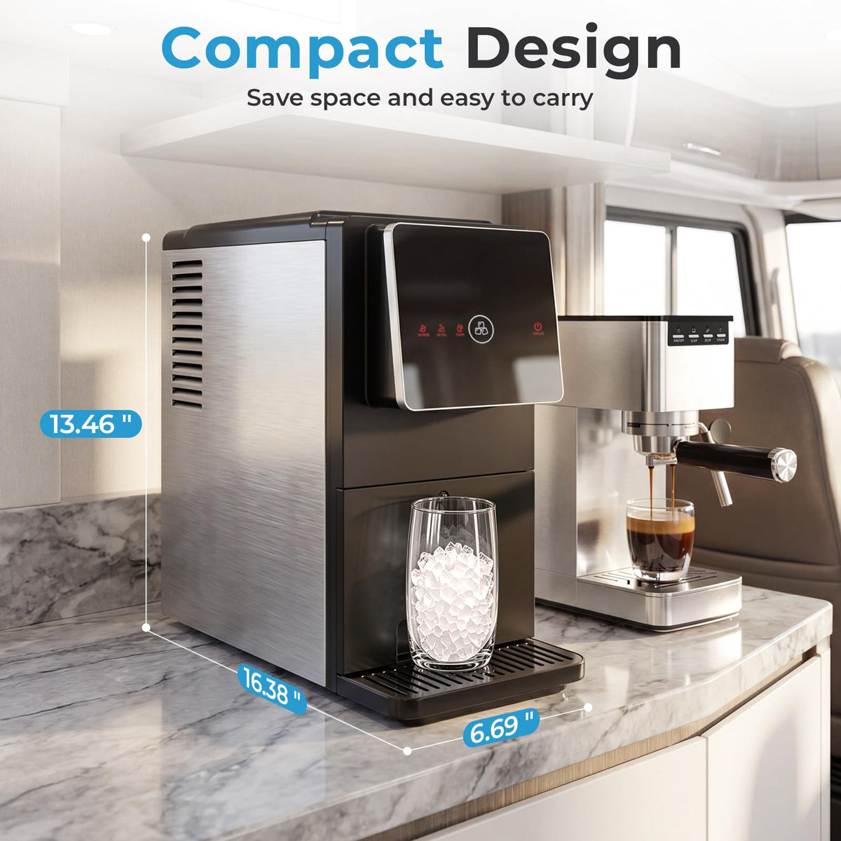 Antarctic Star Nugget Ice Maker Countertop with Self-Dispensing, 33lbs/24H