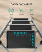 SONGMICS 3-Step Ladder, Folding Step Ladder, Safety, Holds up to 150KG