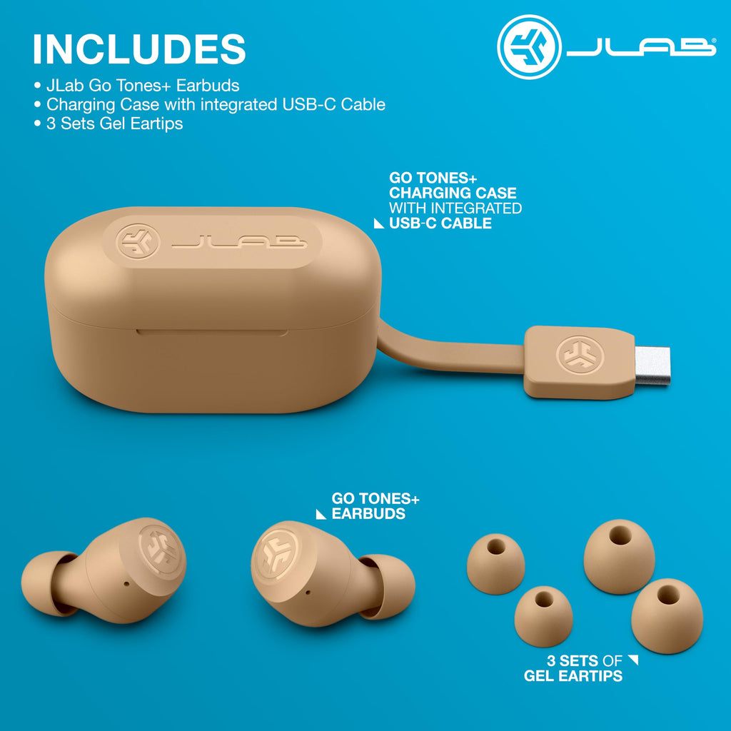 JLab Go Air Pop+ Earbuds, Dual Connect, EQ3 Sound, Black