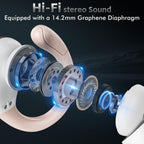 HAOYUYAN Wireless Earbuds, Sports Bluetooth Headphones, 80Hrs Playtime Ear Buds with LED Power Display, Noise Canceling Headset, IPX7 Waterproof Earphones for Workout/Running (Camel)