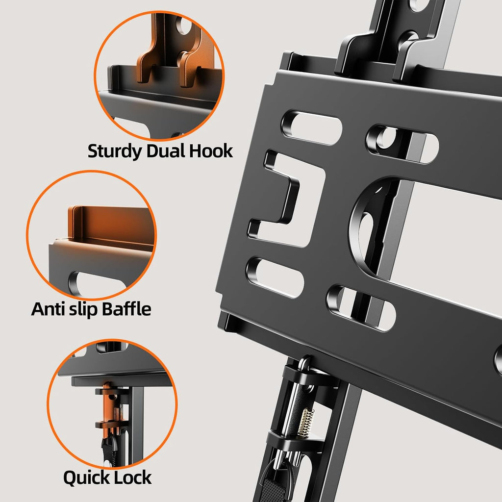 IWORBOARD 24 32 40 42 inch Fixed TV Monitor Wall Mount for 14-42 inch LED LCD Screen,Low Profile Small RV TV Mount, Easy Slim Flat Wall Bracket, Max VESA 200x200mm, 66lbs, Single Stud