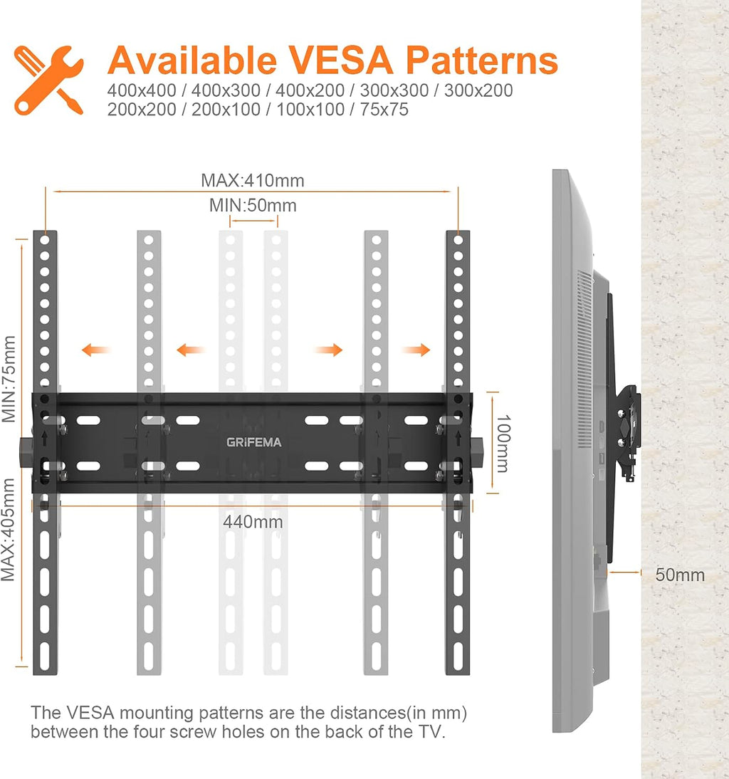 GRIFEMA Tilt TV Wall Bracket for 26 to 65 Inch TVs