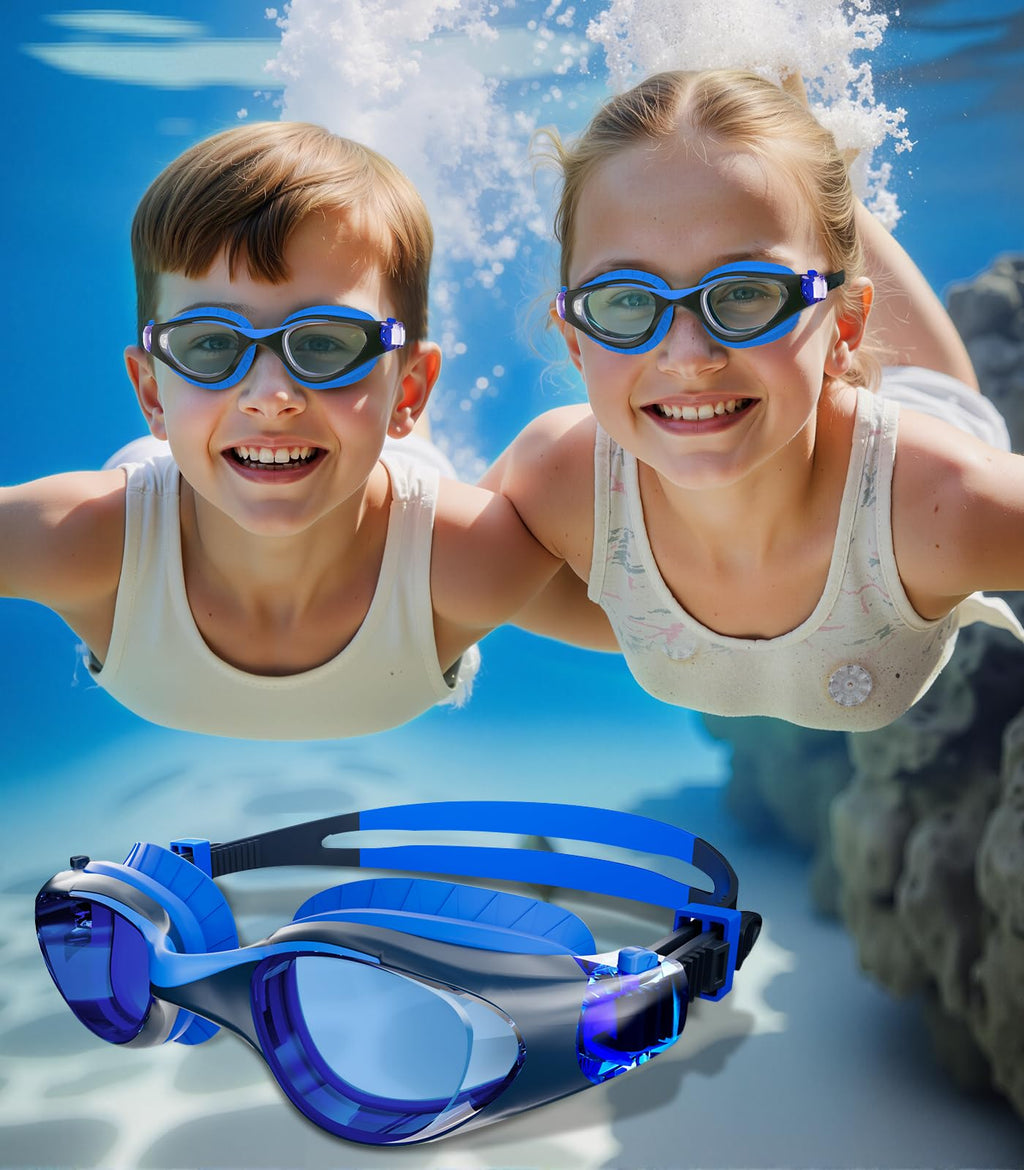 Kids Swimming Goggles for Boys & Girls Aged 6-14, Anti-Fog
