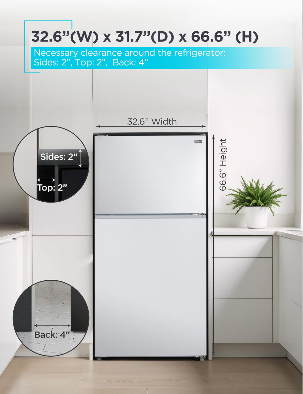 BLACK+DECKER 18.1 Cu. Ft. Top Mount Refrigerator with Ice Maker, BR1810HIMB