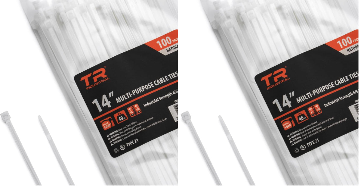 TR Industrial Multi-Purpose Natural Cable Ties, 48 inches, 50 Pack