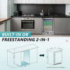 EUHOMY 24 Can Mini Fridge, 18L Beverage Refrigerator with Quiet Compressor
