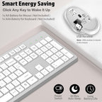 LeadsaiL Wireless Keyboard and Mouse Set, 2.4GHz USB Computer Keyboards and Mouse Combo, Ergonomic Design with 12 Multimedia Shortcuts for HP/Lenovo Laptop and Mac-Pink