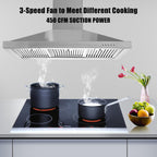Wall Mount Range Hood 30 inch, 900 CFM Stainless Steel Kitchen Hood