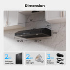 VIKIO HOME 30 Inch Under Cabinet Range Hood, 980CFM Fast Venting Ducted, Kitchen Hood With 3 Speed Gesture Sensing & Touch Control, Stainless Steel Stove Hood With LED Light And 2 Baffle Filters