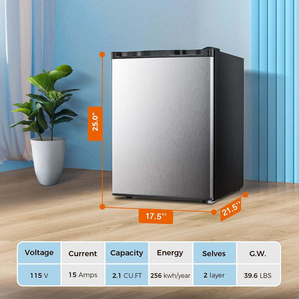 Kismile Small Freezer Upright, 3.0 Cu.ft Mini Freezer, Stainless Steel