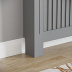 Vida Designs Chelsea Radiator Cover White - Medium - Modern Vertical Slat Design For Optimal Heat Circulation - H82xW111xD19cm - Painted MDF Cabinet Ideal For Living Room & Hallway