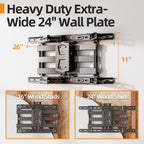 IWORKBOARD 55 65 75 85 inch Tilting TV Wall Mount for 32-90 '' TVs, Low Profile TV Mount Bracket, Safe Lock & Quick Release,Max VESA 600x400mm, 24 inch Studs,132 lbs, Fit Most 55+ 75+ 85+ 86 TVs