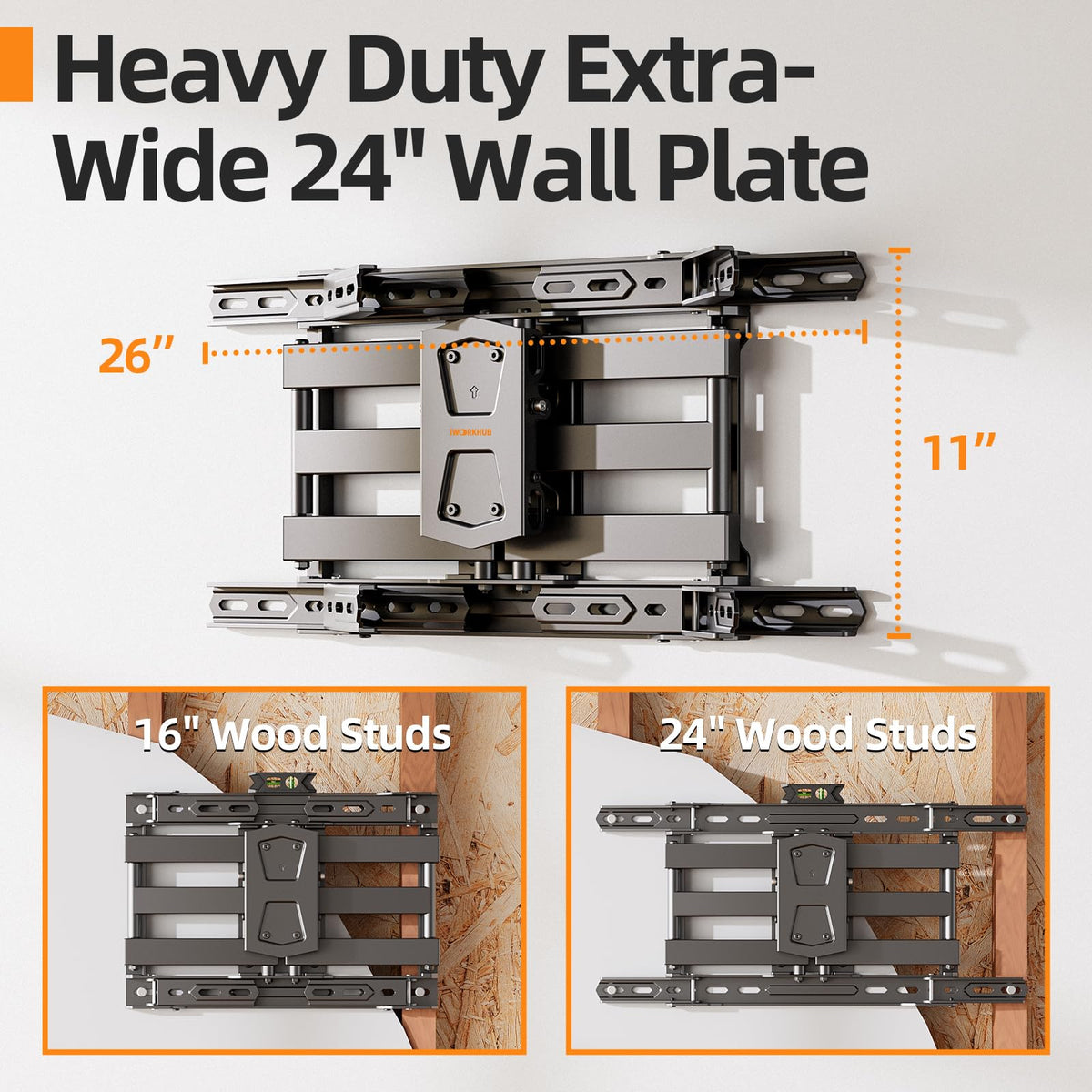 IWORKBOARD 55 65 75 85 inch Tilting TV Wall Mount for 32-90 '' TVs, Low Profile TV Mount Bracket, Safe Lock & Quick Release,Max VESA 600x400mm, 24 inch Studs,132 lbs, Fit Most 55+ 75+ 85+ 86 TVs
