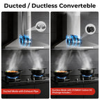 24 inch Range Hood, Ducted/Ductless Range Hood 450CFM, Wall Mount